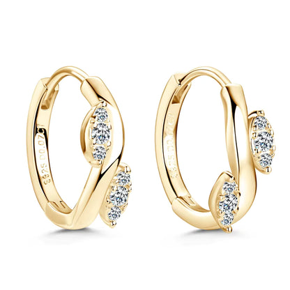 Earrings Infinity Hoop in moissanite stone silver 925