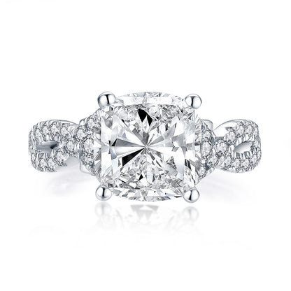 Ring Cushion Cut in sterling silver 925