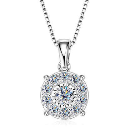 Necklace Moissanite Pendant in sterling silver 925