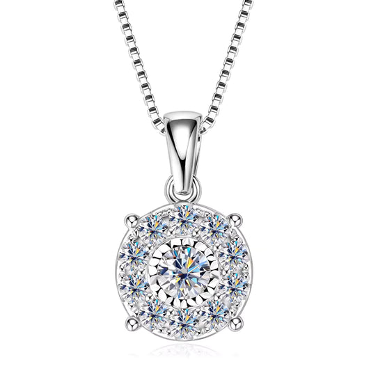 Necklace Moissanite Pendant in sterling silver 925