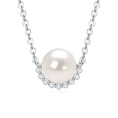 Necklace Freshwater Pearl Pendant in sterling silver 925