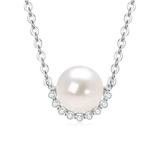 Necklace Freshwater Pearl Pendant in sterling silver 925