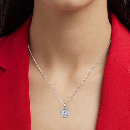 Necklace Moissanite Pendant in sterling silver 925