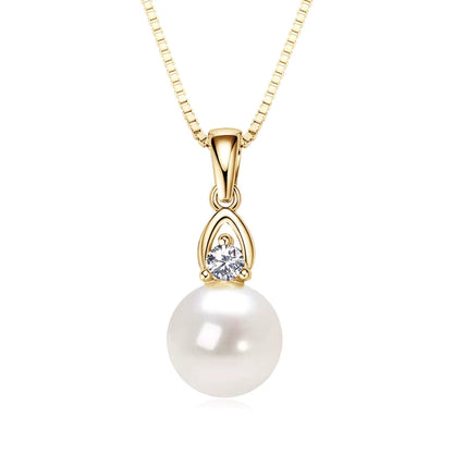 Classic Pearl Necklace in moissanite + sterling silver 925