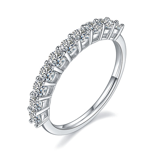 Ring Half Eternity moissanite + silver 925