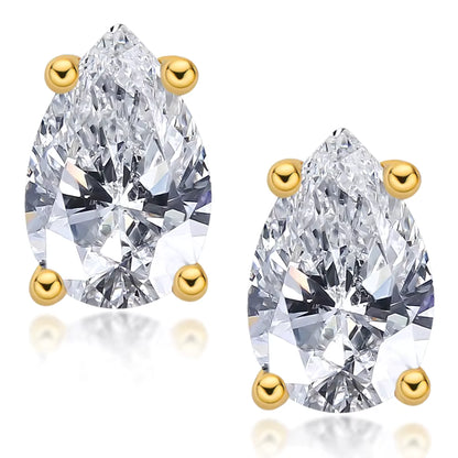 Earrings Pear Cut 0.5CT in moissanite stone silver 925