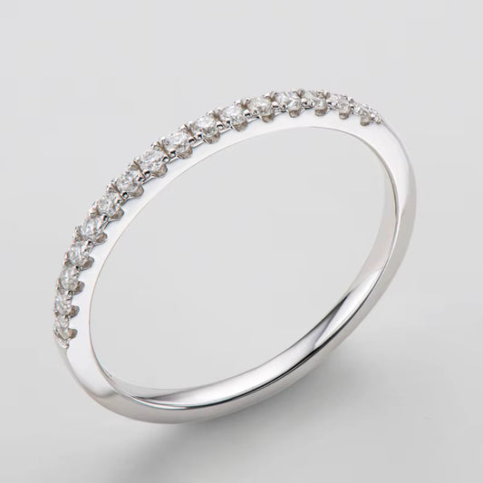 Moissanite Wedding Band – GRA Certified Brilliance