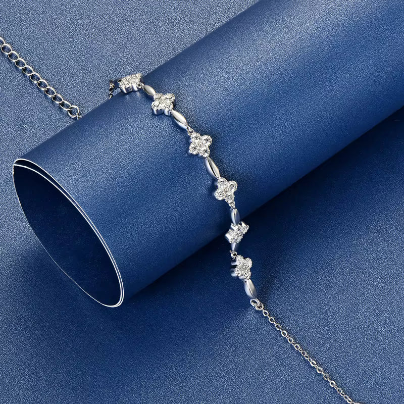Bracelet Golden  moissanite + silver 925