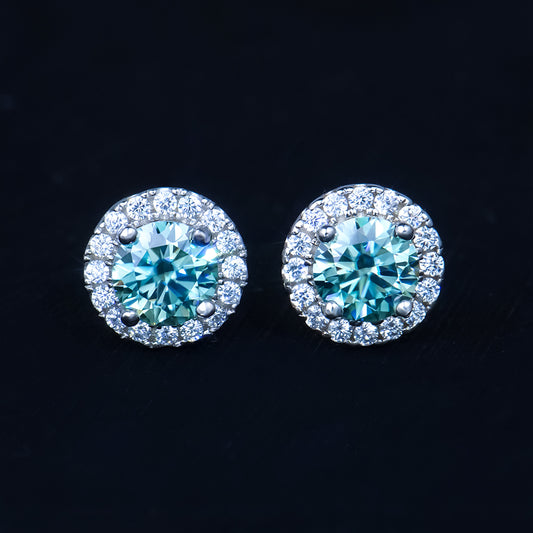 Large Moissanite Hoop Earrings in 925 Sterling Silver – 40mm