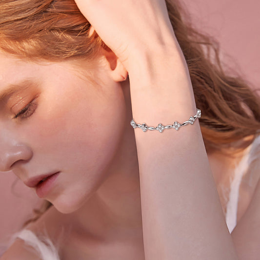 Bracelet Golden  moissanite + silver 925
