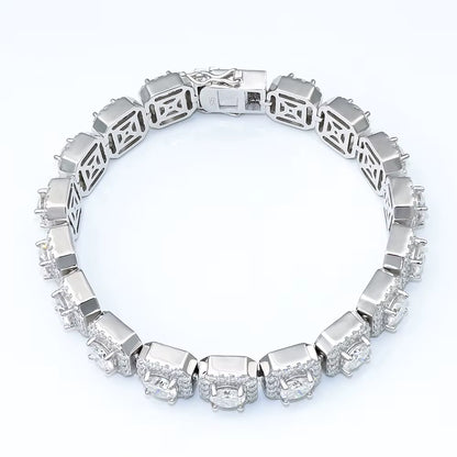 Bracelet Square Tennis  moissanite + silver 925