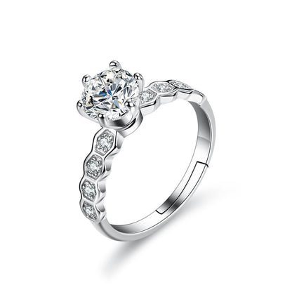 Ring Alma Pura in moissanite + silver 925