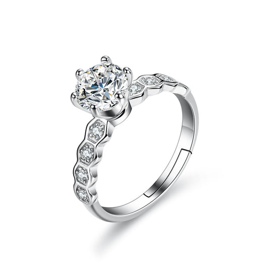 Ring Alma Pura in moissanite + silver 925