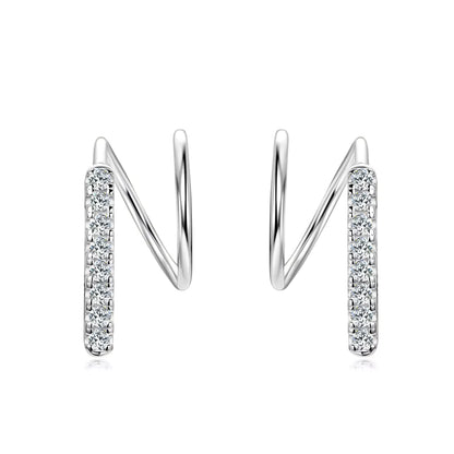 Earrings Twisted  in moissanite + silver 925