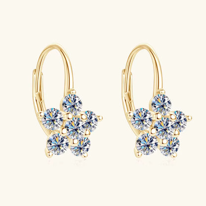 Earrings Moissanite Hoop in sterling silver 925