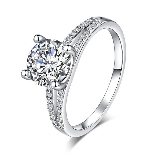 Ring Aurora Crown moissanite + silver 925