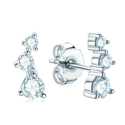 Earrings Four-Leaf in moissanite  + silver 925