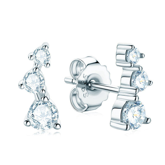 Earrings Four-Leaf in moissanite  + silver 925