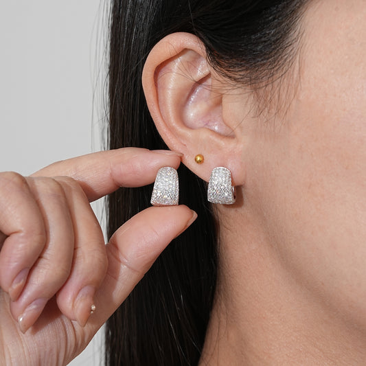 Earring&nbsp; in moissanite stone silver 925