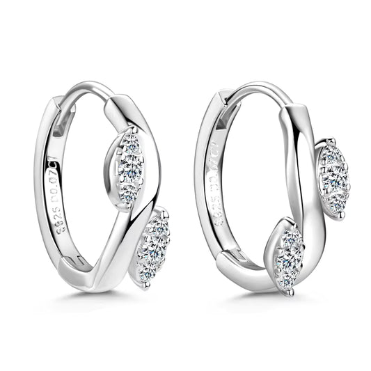 Earrings Infinity Hoop in moissanite stone silver 925