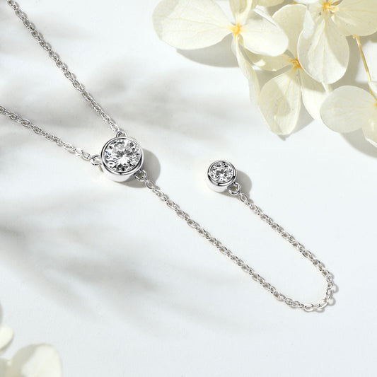 Necklace moissanite + silver 925