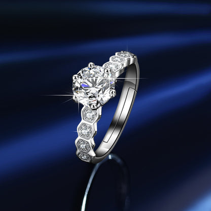 Ring Alma Pura in moissanite + silver 925