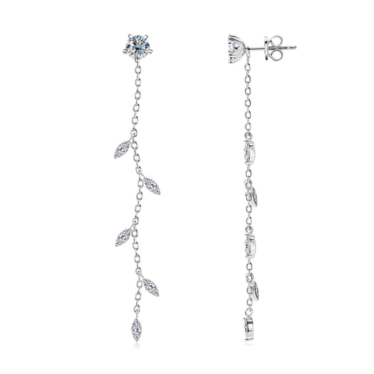 Earrings Classic 5mm Round in moissanite stone silver 925