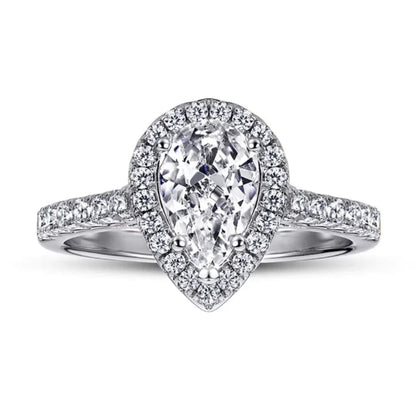 Moissanite Drop Elegance Ring silver 925