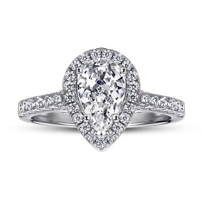 Moissanite Drop Elegance Ring silver 925