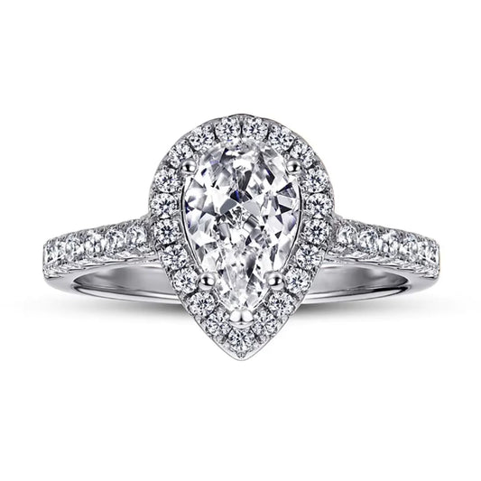Moissanite Drop Elegance Ring silver 925