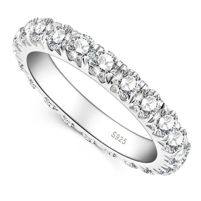 Ring Eternity Tennis moissanite + silver 925