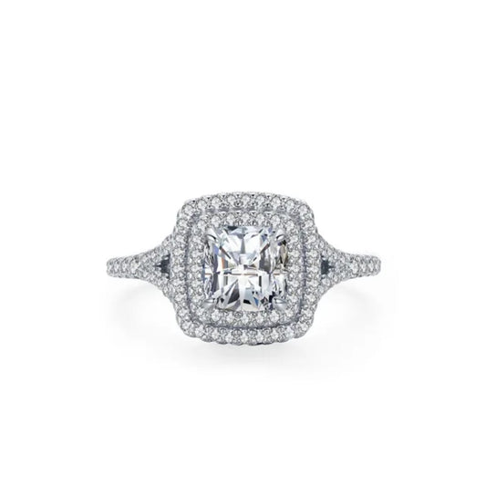 Emerald Cut Moissanite Engagement Ring – ALVARAH Jewelry