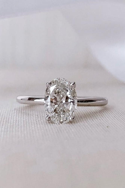 Oval Moissanite Pavé Ring 2CT | Silver 925